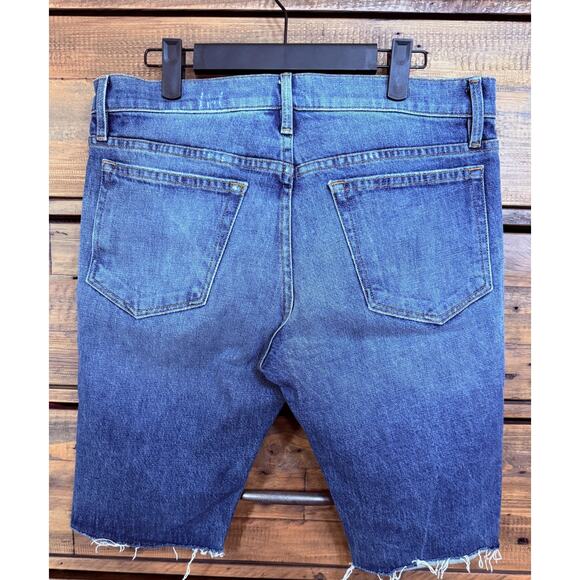 Frame Denim Shorts Women's Sz 31 Blue Shiloh Distressed Cut Off Raw Hem Made USA - Picture 2 of 9